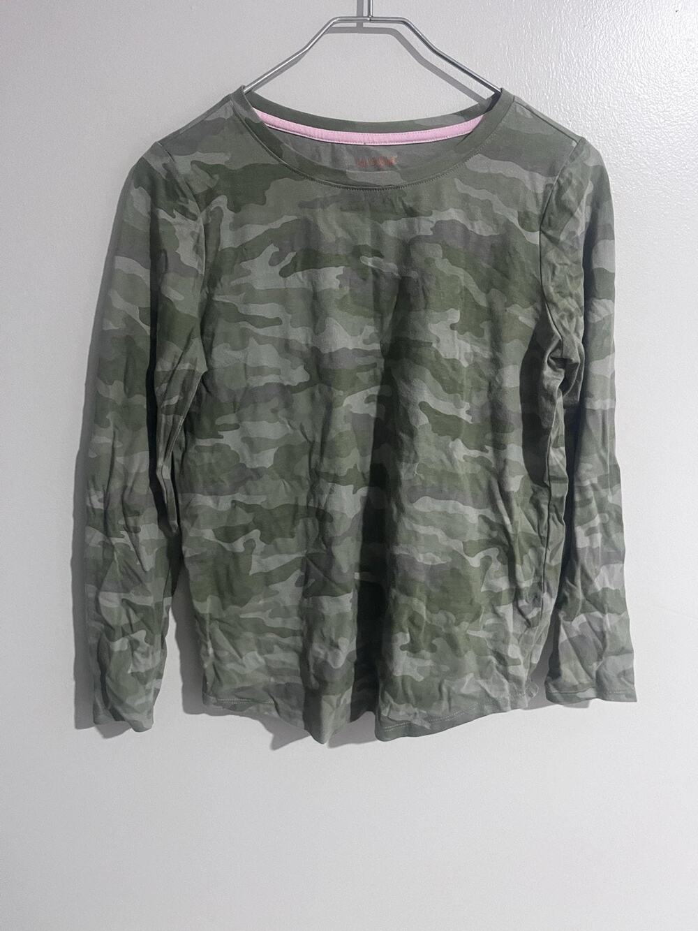Cat & Jack Shirt Kids 2XL Green Camouflage Long Sleeve Crew Neck Tagless Cotton
